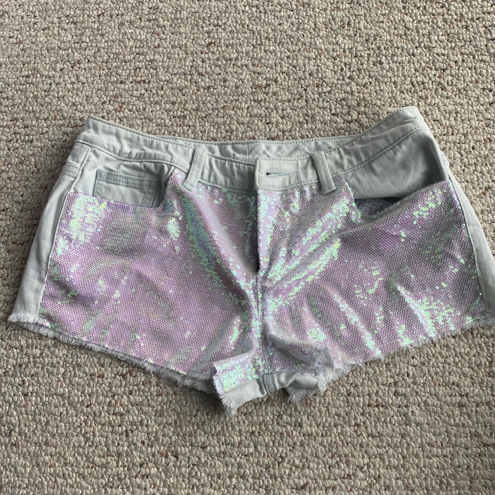 Victoria’s Secret iridescent sequin cutoff shorts rare phish coachella
